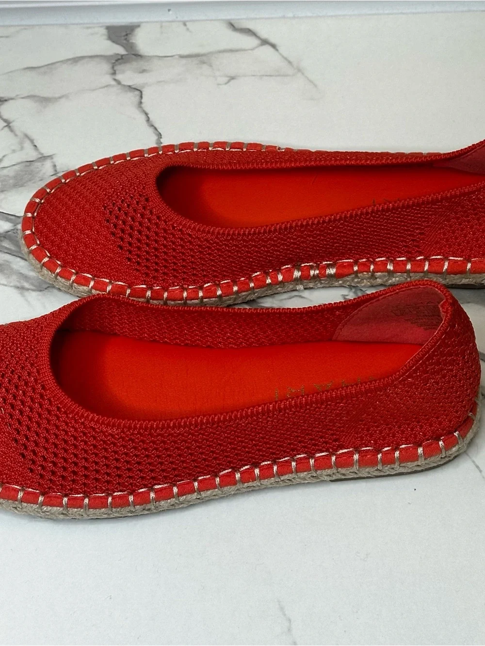 Tahari Knit Espadrille Flats Red Size 6.5